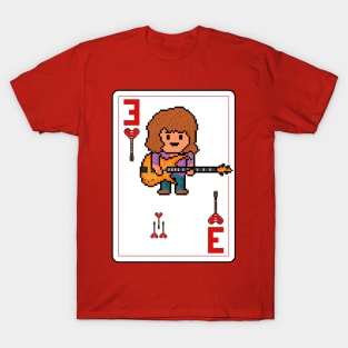 Pixelrockstars Three of Hearts Playing Card T-Shirt